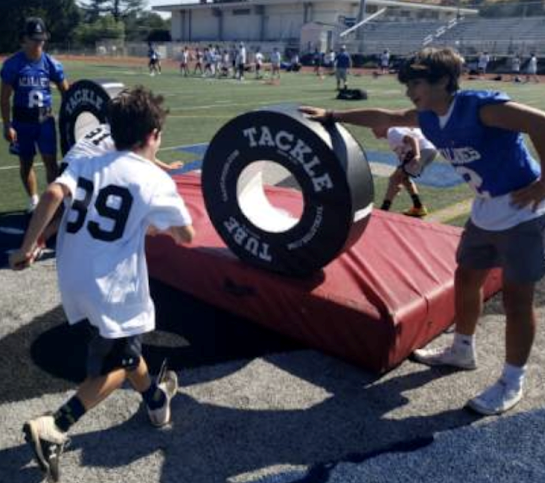 Acalanes football camp group activity
